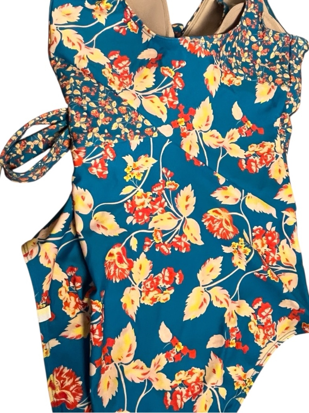 Summersalt x DVF The Perfect Wrap One Piece Swimsuit Floral Teal  NWT 2022 6LT - Picture 14 of 16